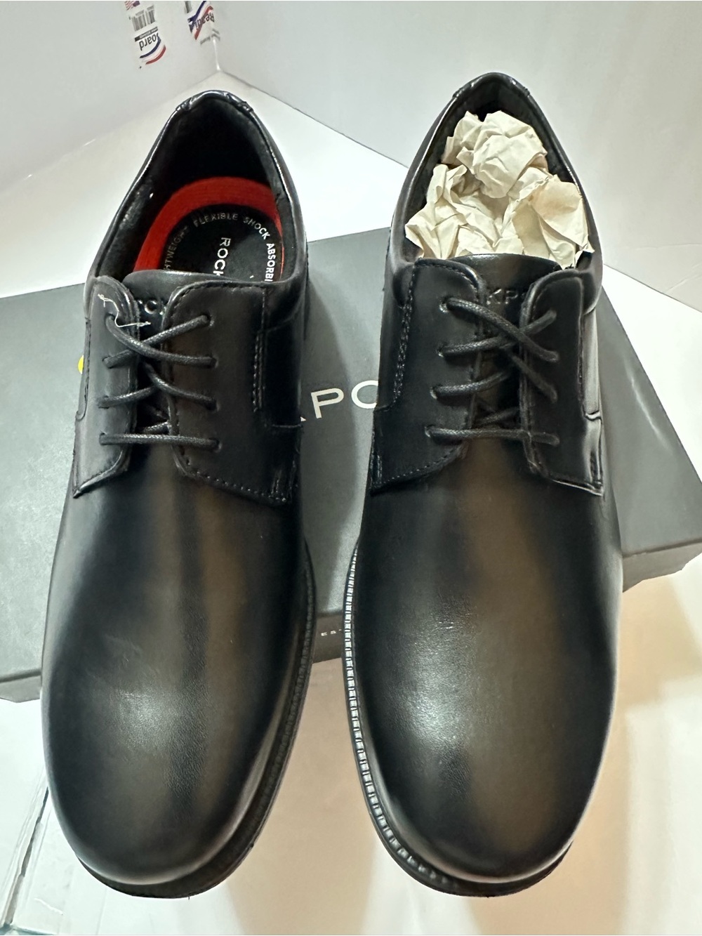 Rockport Black Leather Derby Lace-Up Dress Shoes